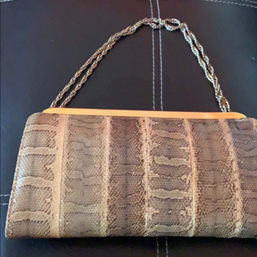 Snake skin clutch